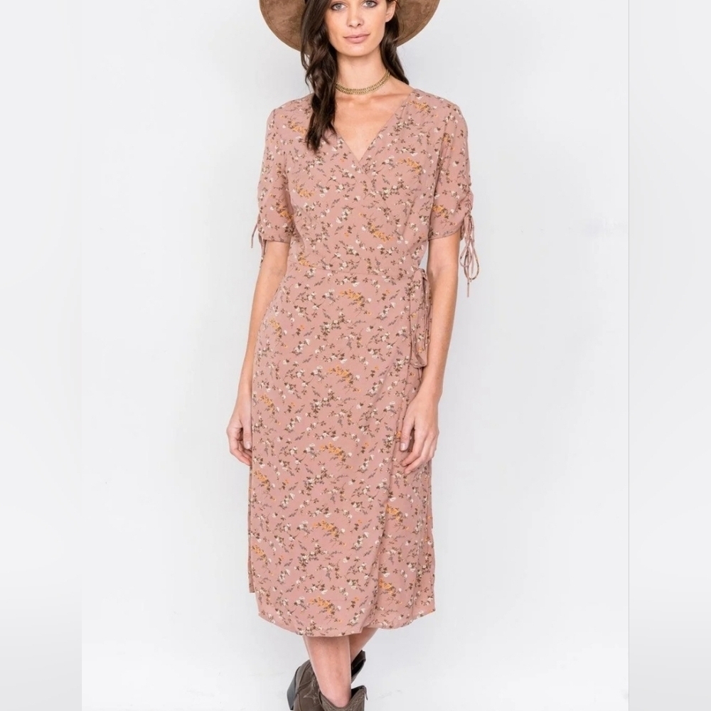 Dusty Rose Juliette Wrap Dress Prarie Dreamy Girly